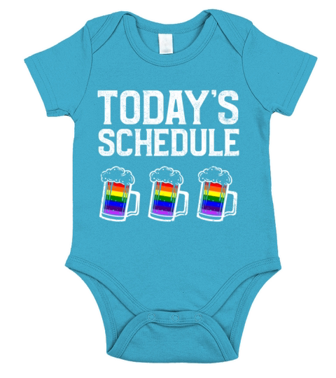 LGBT Pride Gay Bachelor Party Beer Schedule Short Sleeve Baby One-Piece
