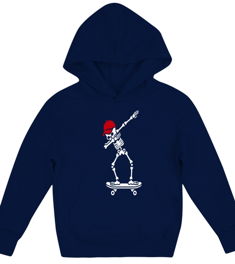 dab dabbing skeleton skateboard skater Kids Hoodie
