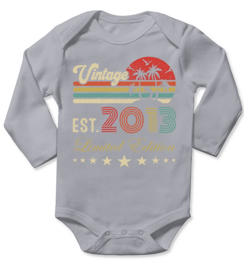 8th birthday vintage limited edition 8 birthday Long Sleeve Baby One-Piece