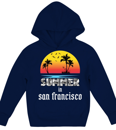 Summer in san francisco beach holiday palm trees Kids Hoodie