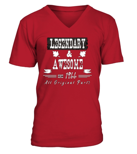 Vintage 1966 - 55 th Birthday Legendary Awesome Men's V-Neck T-shirt