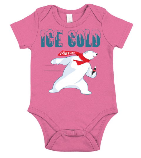 Coca Cola Ice Cold Coke Bear Pullover Short Sleeve Baby One-Piece