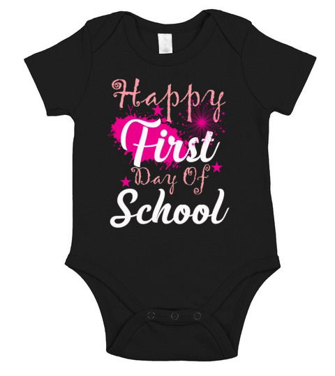 Happy First Day of School Teacher Gift design Short Sleeve Baby One-Piece