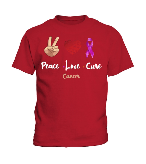 Peace Love Cure Cancer Kids T-Shirt