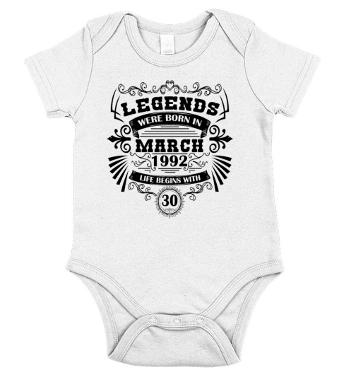 Legends were born in March 1992 Western Short Sleeve Baby One-Piece