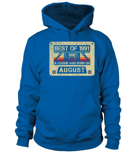 Born on August 30years Bday Vintage Cassette Gift Men's Hoodie