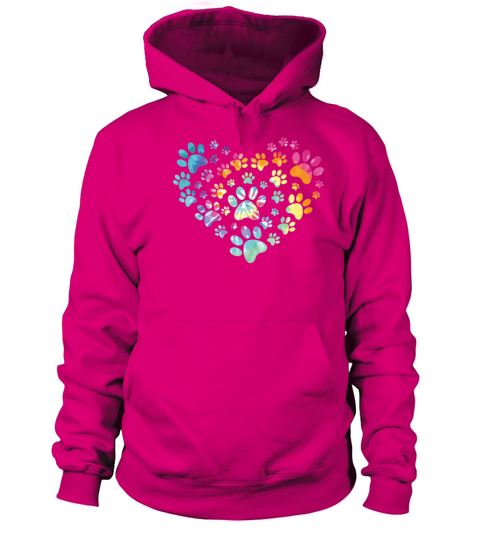 Dog paw print dog heart love Women's Hoodie