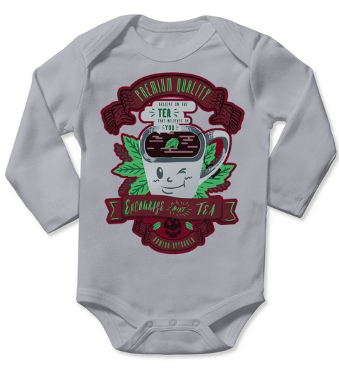 Encourage Mint Tea Long Sleeve Baby One-Piece