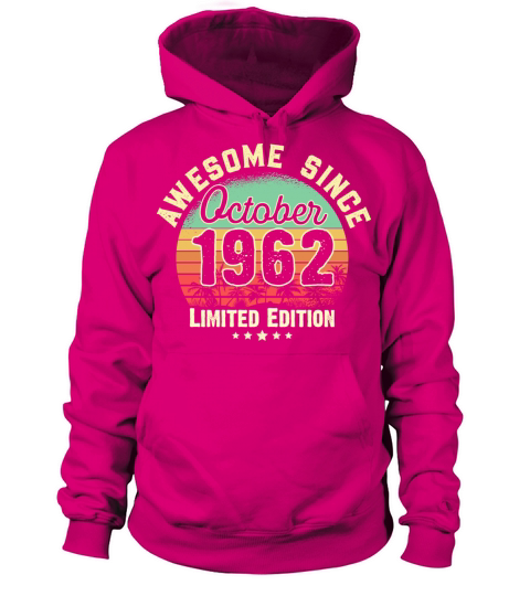October 1962 59th Year Old Birthday Gift Retro Men's Hoodie