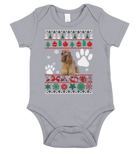 Christmas Cocker Spaniel Short Sleeve Baby One-Piece