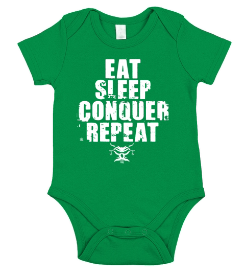 Eat Sleep Conquer Repeat Short Sleeve Baby One-Piece