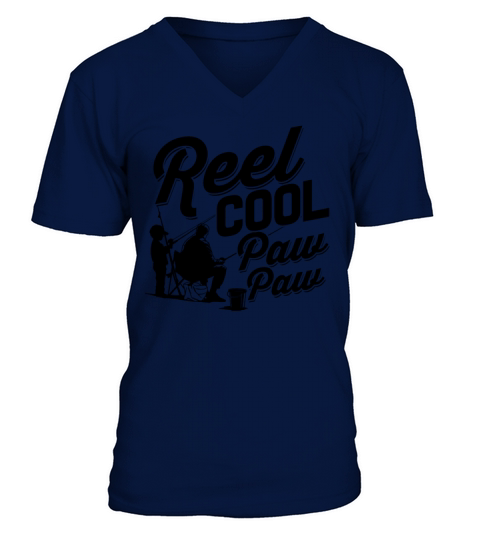 Reel Cool PawPaw - Fishing Design for a Fisherman Men's V-Neck T-shirt