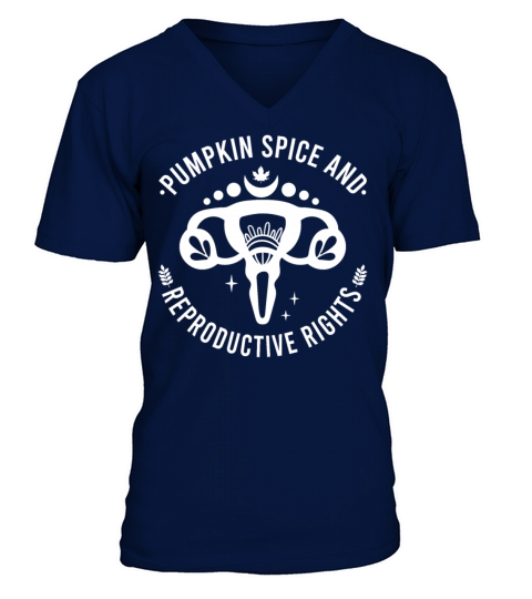Pumpkin Spice and Reproductive Rights Fall Men's V-Neck T-shirt