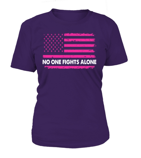 No One Fights Alone Breast Cancer Awareness Pink Women's T-Shirt