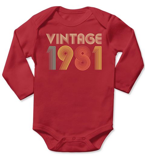 40th Birthday Vintage 1981 Gift Long Sleeve Baby One-Piece