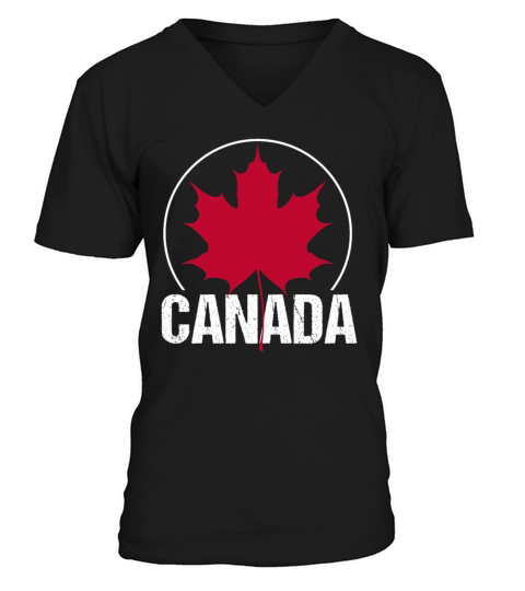 Canada Flag Canadian Nation Patriotism Land Men's V-Neck T-shirt