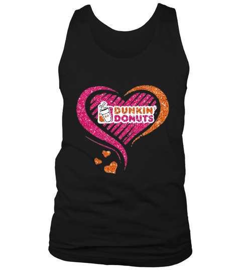 Love Dunkin Donuts Logo Hearts Diamond Tank Top Unisex