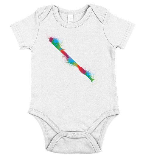 Colorful Flute Retro Music Lover Flutist Short Sleeve Baby One-Piece