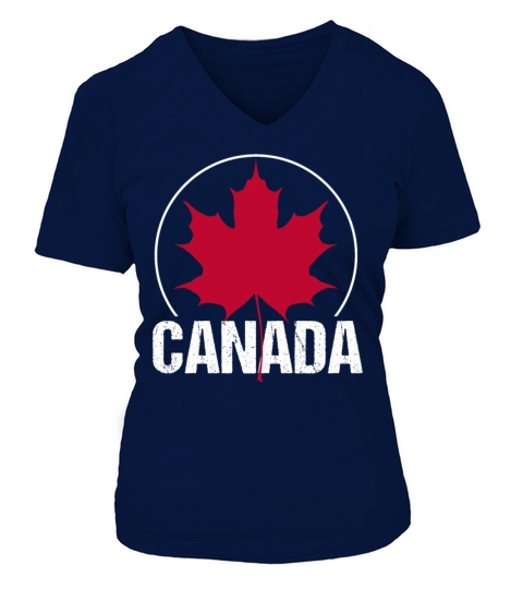 Canada Flag Canadian Nation Patriotism Land Women's V-Neck T-shirt