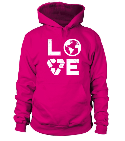 Love Earth Day 90s Vintage Recycling Kids or Teach Women's Hoodie