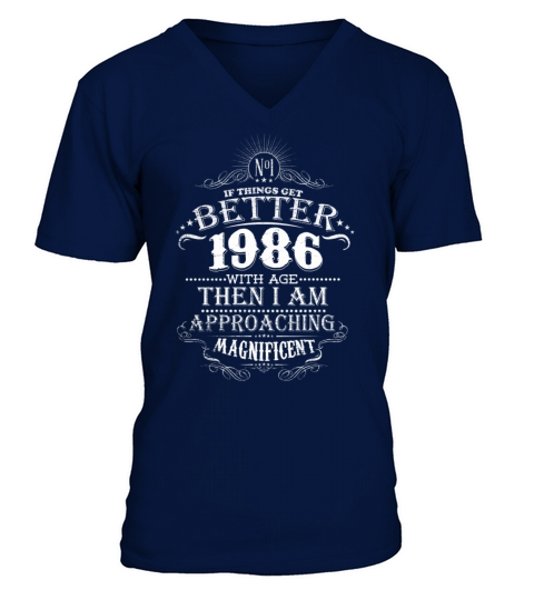 Vintage Born in 1986 30 Years Old Birthday Men's V-Neck T-shirt