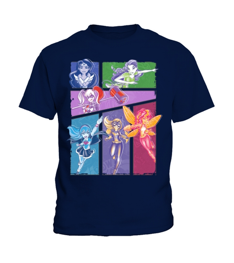 DC Super Hero Girls Collage Of Heroines Kids T-Shirt