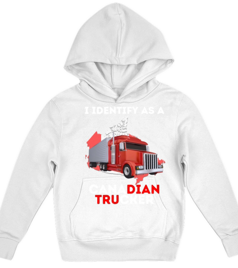 I Identify As A Canadian Trucker Freedom Convoy 22 Kids Hoodie