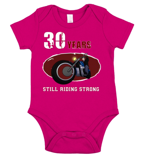 30 years old Biker Riding Motobike X-Mas Short Sleeve Baby One-Piece