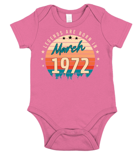 March 1972 Legend Vintage Short Sleeve Baby One-Piece