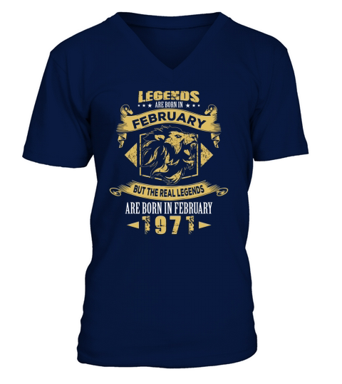 Birthday T-Shirt February 1971 Birthday Vintage Gift V-Neck T-shirt