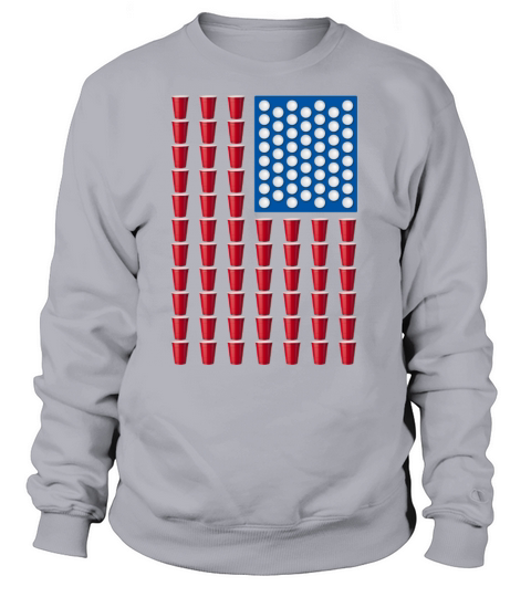 Beer Pong Drinking Game American Flag Women's Sweatshirt