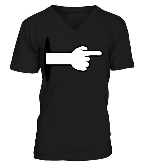 loch wand boden arm hand comic cartoon zeigen zeig Men's V-Neck T-shirt