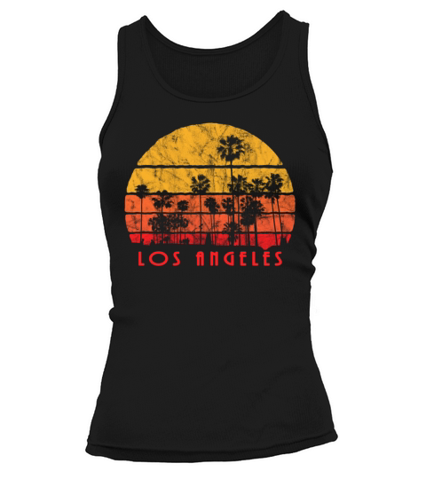 Vintage Style Los Angeles Beach Palm Sunset Women's Tank Top