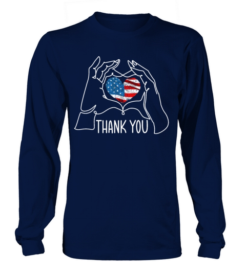 Thank You USA Flag American Military Veterans Day Men's Long Sleeve