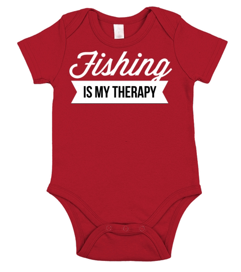 Fishing is my therapy Short Sleeve Baby One-Piece