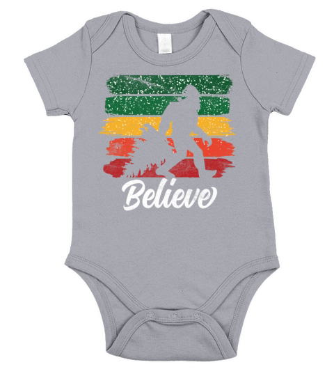 Bigfoot Believe Christmas Sasquatch Yeti Short Sleeve Baby One-Piece