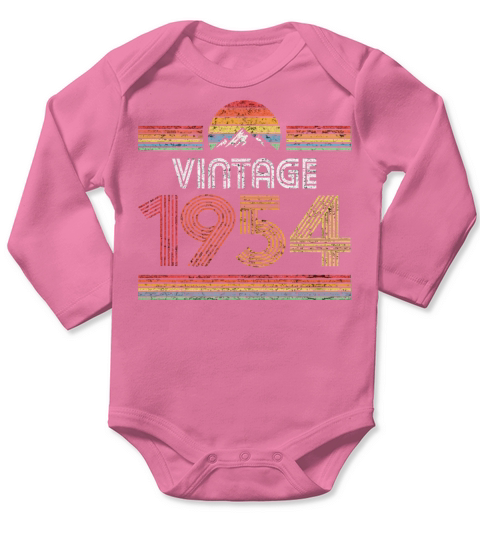 1954 Vintage Born 1954 Retro Birthday Gifts For Me Long Sleeve Baby One-Piece
