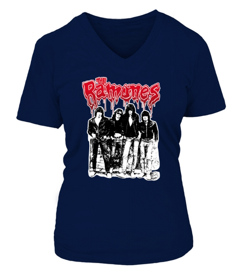 Ramones Retro Band V-neck T-Shirt Woman