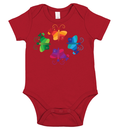 Colorful Butterfly - Abstract butterflies Short Sleeve Baby One-Piece