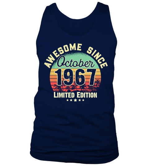 October 1967 54th Year Old Birthday Gift Retro Men's Tank Top