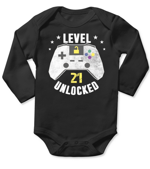 Level 21 Unlocked - 21st Birthday Gift Design Long Sleeve Baby One-Piece