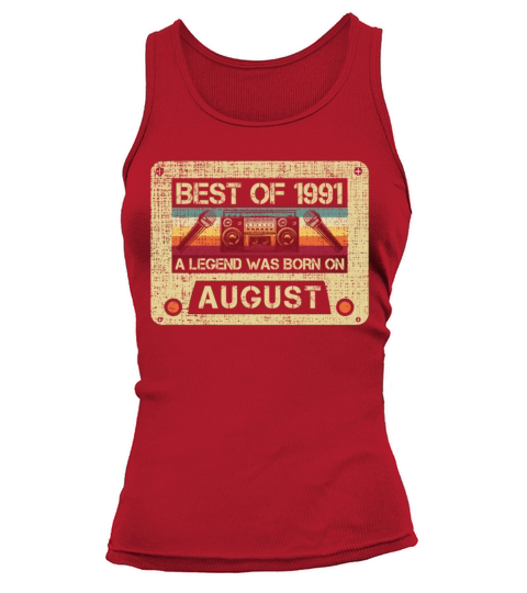 Born on August 30years Bday Vintage Cassette Gift Women's Tank Top