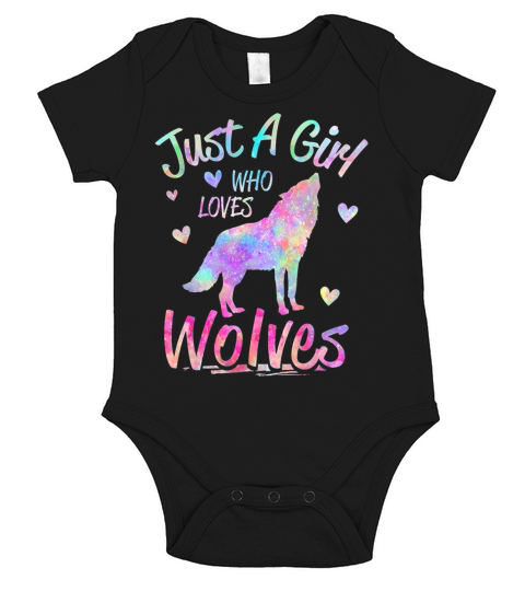 Just a girl who loves wolves funny wolf Short Sleeve Baby One-Piece
