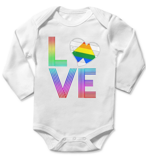 Straight Ally Flag Love LGBT Pride Long Sleeve Baby One-Piece