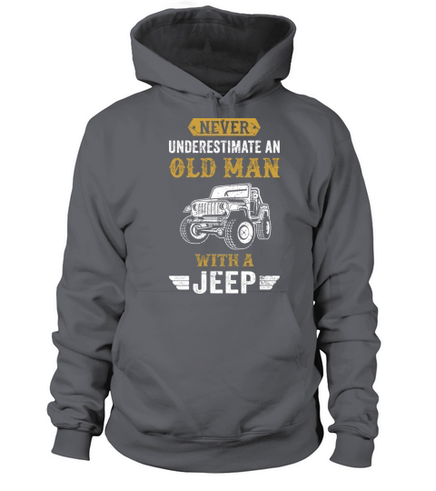 Old Man Dad Grandpa present Jeep 4x4 offroad gift Men's Hoodie