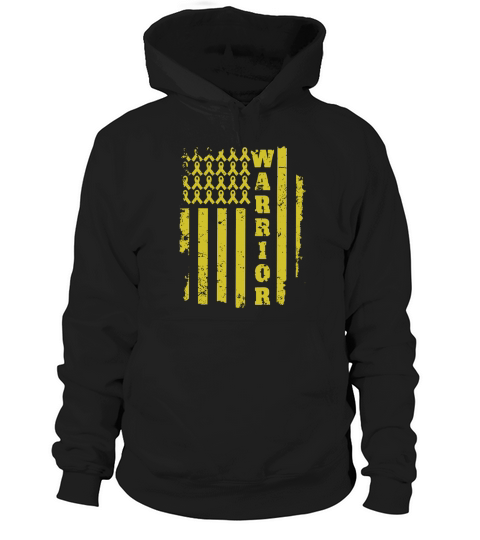 Warrior Sarcoma Awareness Yellow Ribbon Flag T-shirt_extract Hoodie Unisex