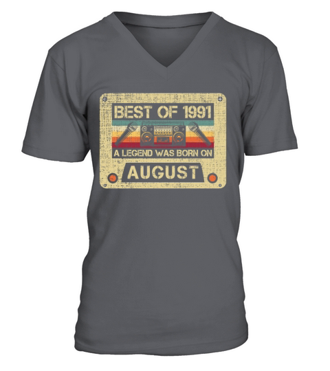 Born on August 30years Bday Vintage Cassette Gift Men's V-Neck T-shirt