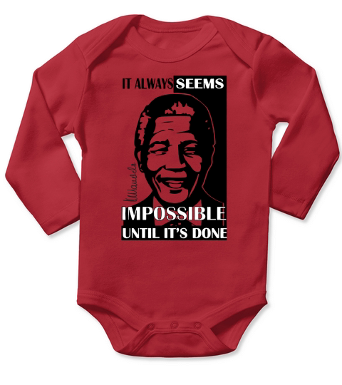 Nelson Mandela Long Sleeve Baby One-Piece