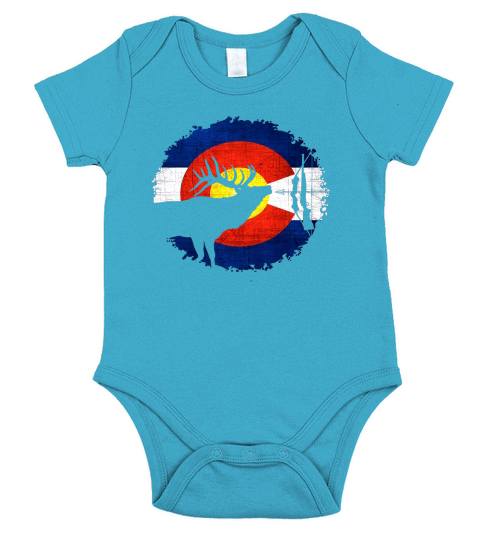 Colorado Shirt For Elk Hunting Black Youth B Short Sleeve Baby One-Piece