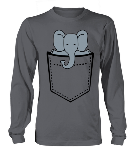 Cute Elephant Child In Breast Pocket Women's Long Sleeve